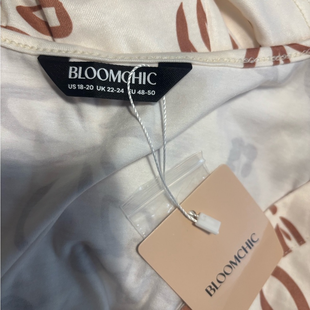 BloomChic Cream and Brown Floral Blouse - Picture 4 of 4